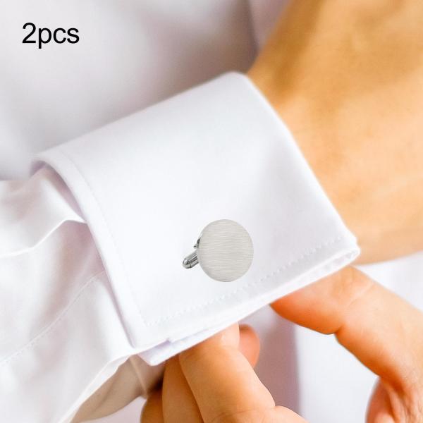 ドレスシャツ カフス ラウンド お父さん ギフト ジュエリー 2 個 カフス メンズ シルバー