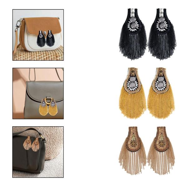 2pcs合金タッセルリンクチェーンエポレット装飾diy均一なフォーマルスーツコートブラック