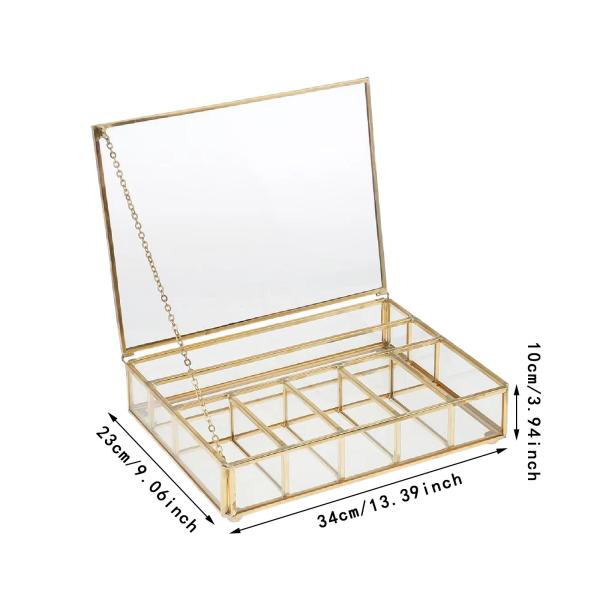 ガラス製ジュエリーボックス 装飾小物オーガナイザー 女性用 ネックレス ブレスレット用 大型