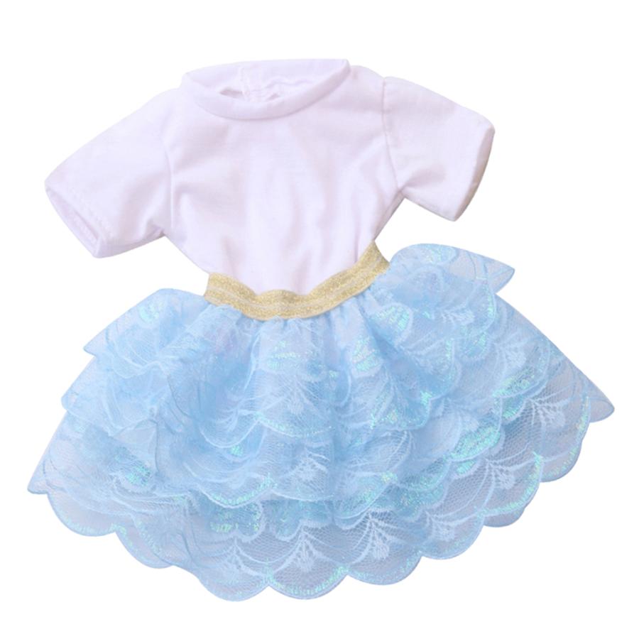 人形服 ワンピース スカート パッチワーク 18インチ人形 アメリカンドール ドールの服 全5色｜stk-shop｜02