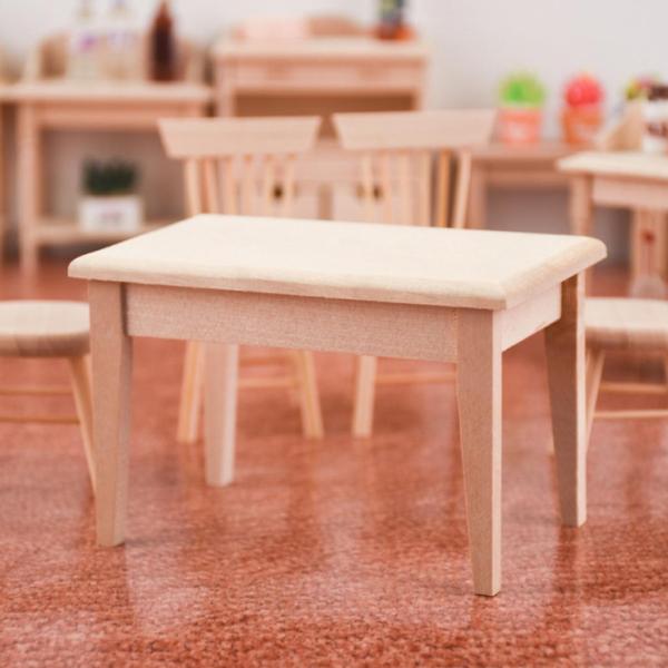 1:12無垢材テーブルドールハウスミニチュア家具装飾アクセサリー