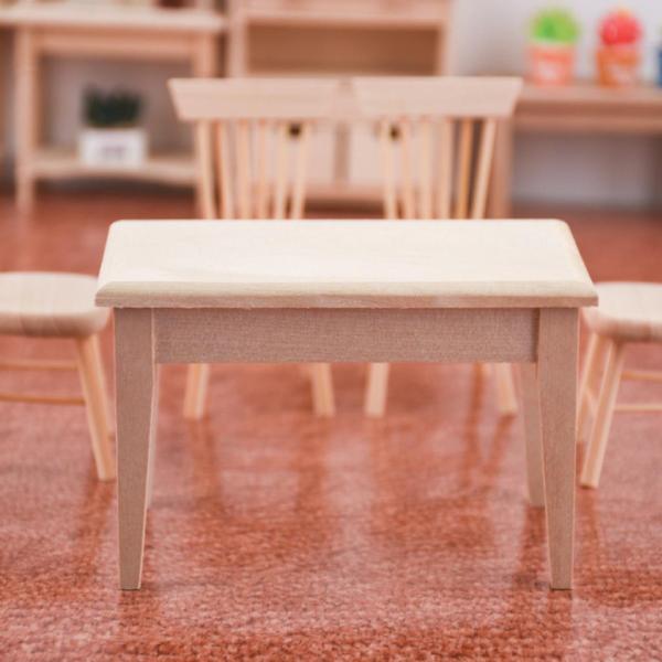 1:12無垢材テーブルドールハウスミニチュア家具装飾アクセサリー