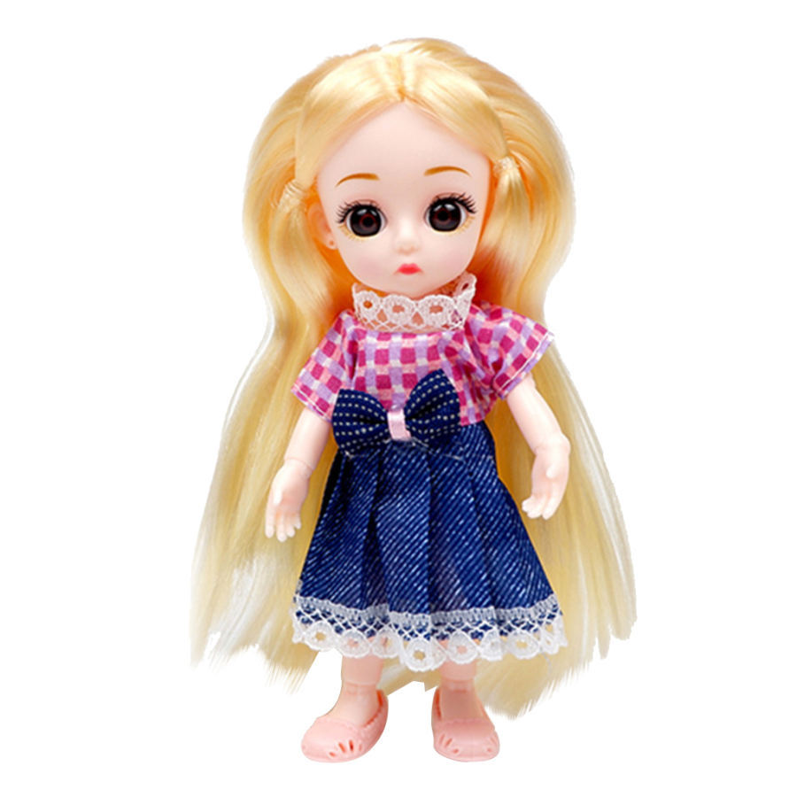 人形セット ミニドール BJD 人形 女の子 洋服セット 可動ジョイント かわいい 約16cm 全6選択