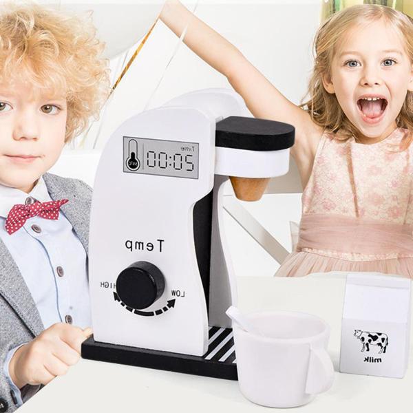 コーヒーメーカーセット木製ホワイトコーヒーメーカープレイセットふり遊び幼児のおもちゃ