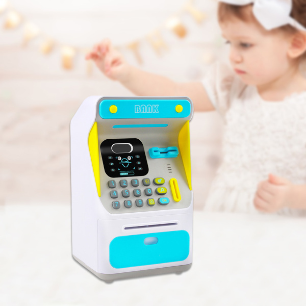 子供のおもちゃATM電子貯蓄銀行4桁パスワードコイン現金銀行