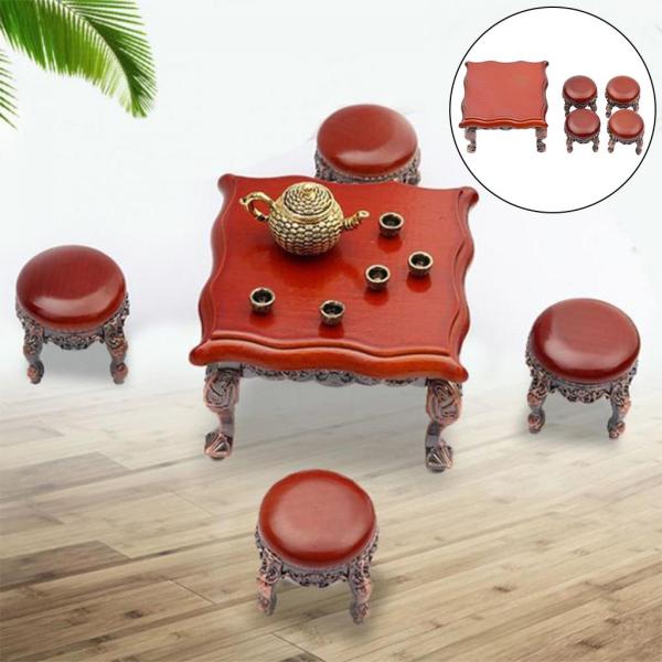 ミニ木製テーブルチェア家具ミニチュアアクセサリーDIYおもちゃ子供の