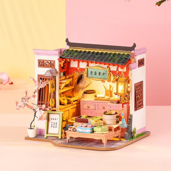 ドールハウスキットミニチュアDIY中国のビンテージスタイルの家 
