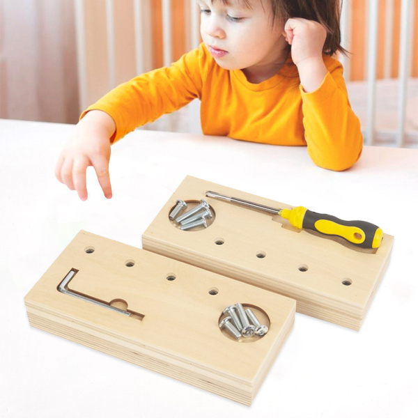 子供のための木ネジドライバーボード、スクリューソーターゲーム基本的なスキル3歳以上の子供のための教育学習おもちゃ｜stk-shop｜04