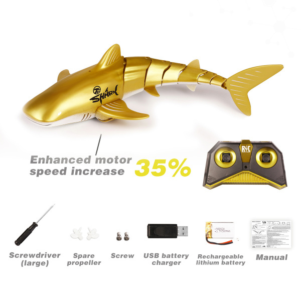 リアルなリモコンサメのおもちゃ1:18スケール充電式防水バスタブRC