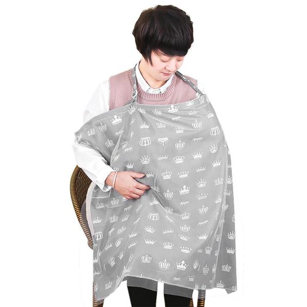 授乳カバー通気性のある軽量化学薬品を使用しない車のプライバシープライバシークラウングレー