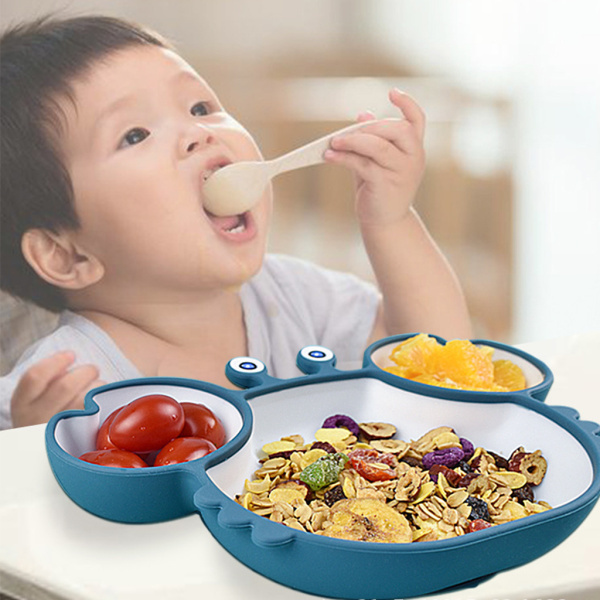 ベビー食器 子ども用食器 カニ形 仕切り皿 吸盤付 プレート