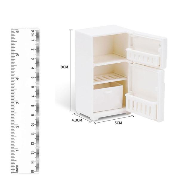1：6ドールハウスホワイトのためのミニ冷蔵庫装飾ファッション家具モデル