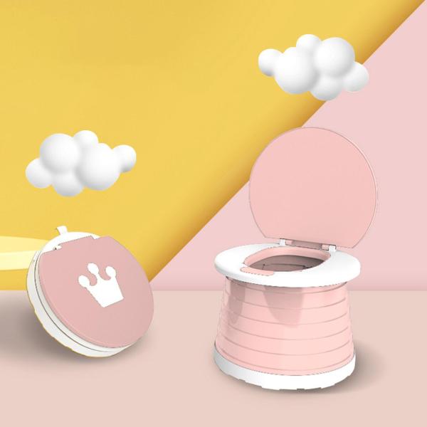 ポータブルトラベル子供折りたたみ式トイレシートキッズトイレピンク