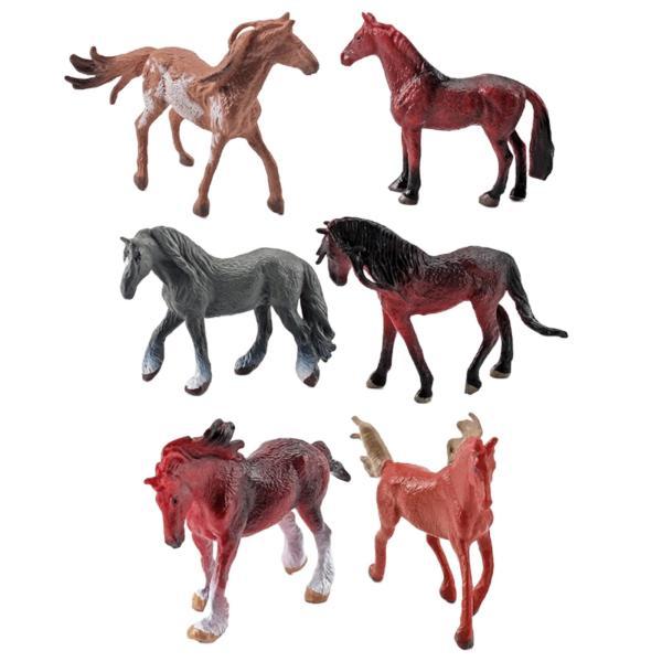 6x固体馬の置物モデル、シミュレーションミニチュア初期教育玩具、パーティーの好意のコレクション、子供向けの家畜フィギュアギフト｜stk-shop｜03
