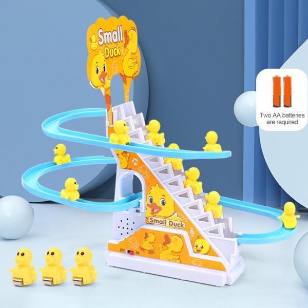 アヒルおもちゃセット 階段上る 知育玩具 スライド ダック軌道おもちゃ 登る階段おもちゃ 子供 電動 音楽 LEDライト 楽しい おもちゃ｜stk-shop｜02