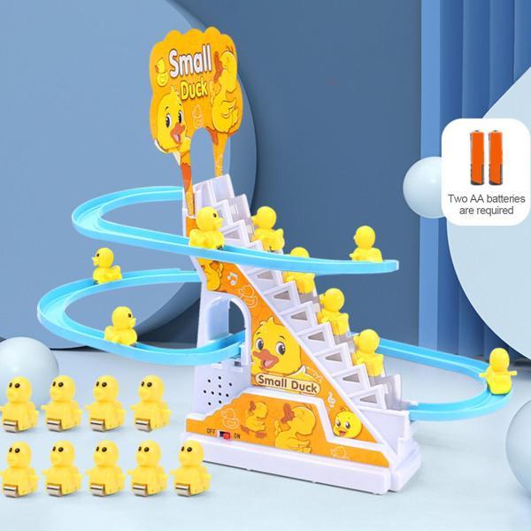 アヒルおもちゃセット 階段上る 知育玩具 スライド ダック軌道おもちゃ