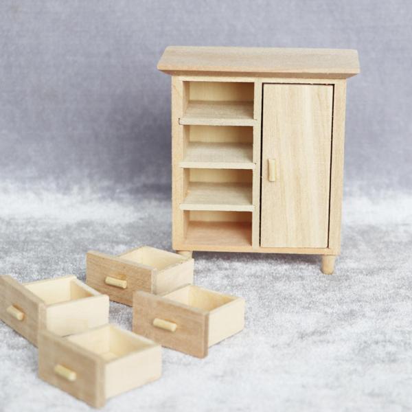 1/12スケールミニチュアキャビネットドールハウス家具アクセサリーキッチン用本棚