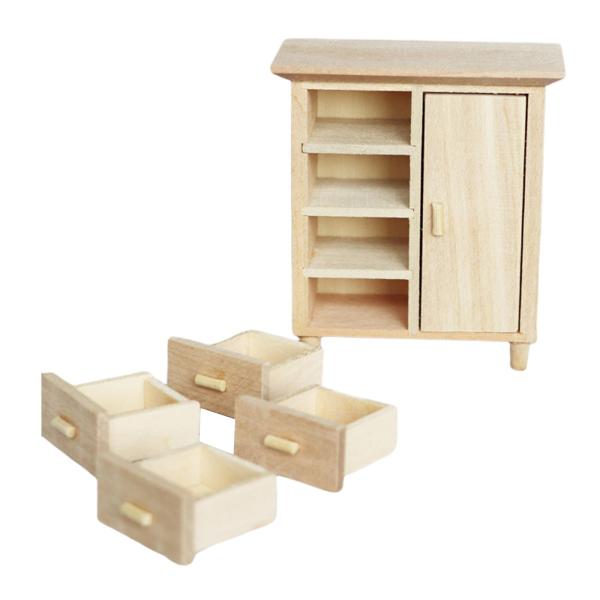 1/12スケールミニチュアキャビネットドールハウス家具アクセサリーキッチン用本棚