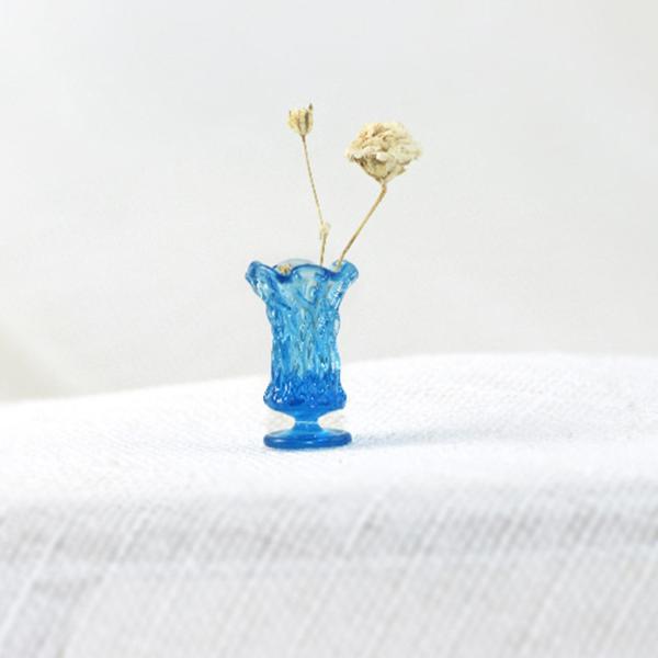 1:12ドールハウスミニチュア花瓶フラワー花瓶ミニドールハウスデコレーション用ダークブルー