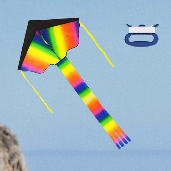 ハンドルフックとラインBで飛ばしやすい子供と大人のための大きなレインボーカイト