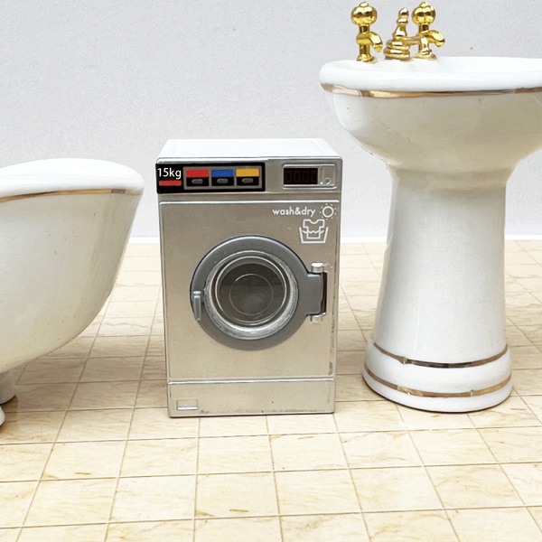 ドールハウス洗濯機ミニチュア1/12家電洗濯機バスルーム用
