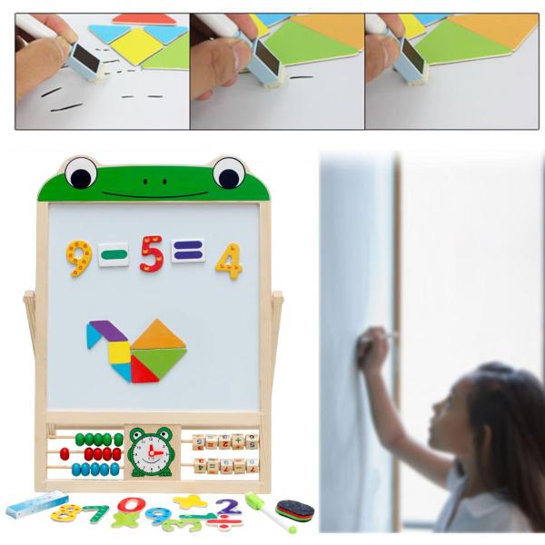 消去可能な両面製図板、アートイーゼル教育学習子供のおもちゃパズルゲームホワイトボード黒板、男の子女の子幼児子供用｜stk-shop｜02