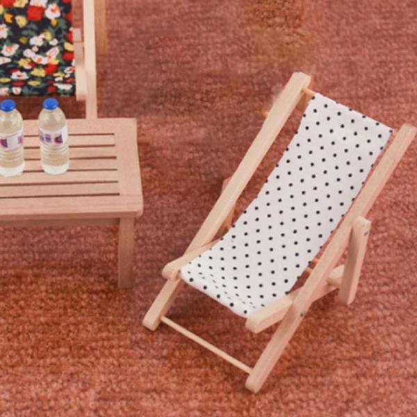 ミニチュアドールハウスビーチチェア家具アクセサリーガーデンデコレーションB