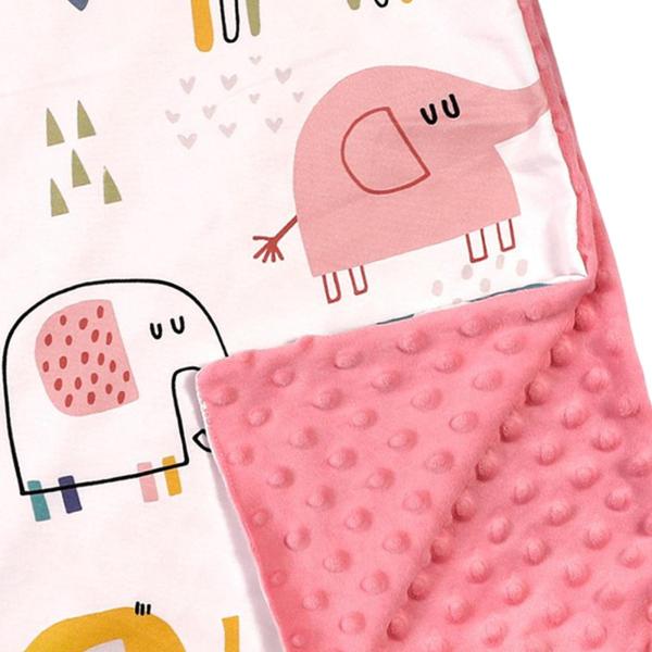 赤ちゃんおくるみ毛布おくるみラップ75x100cm新生児用航空機車ユニセックスピンクエレファント