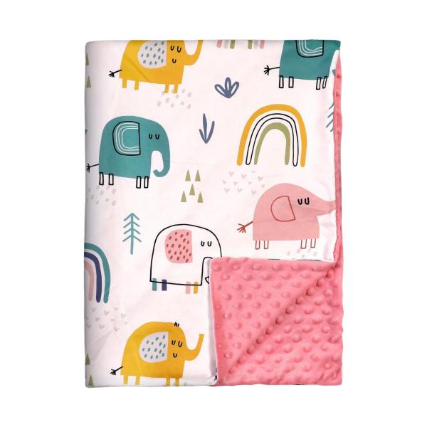 赤ちゃんおくるみ毛布おくるみラップ75x100cm新生児用航空機車ユニセックスピンクエレファント