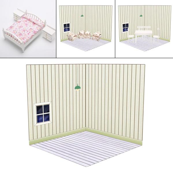 1:12 スケール ドールハウス ディスプレイ アクセサリー 耐久性 折りたたみ式 DIY ドールハウス 背景 寝室 ホーム