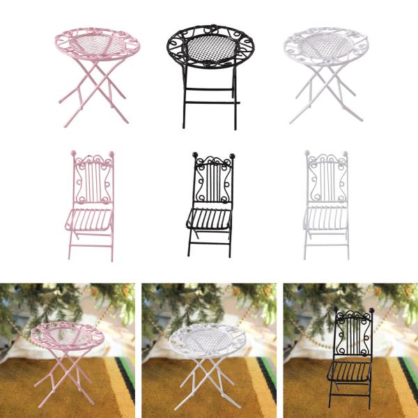 1/12 スケール ドールハウス テーブル チェア ミニチュア アクセサリー プレイハウス クラフト チェア ブラック