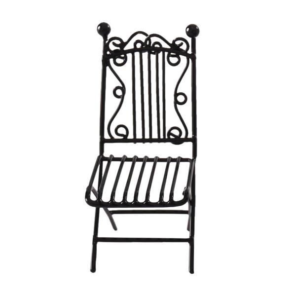 1/12 スケール ドールハウス テーブル チェア ミニチュア アクセサリー プレイハウス クラフト チェア ブラック