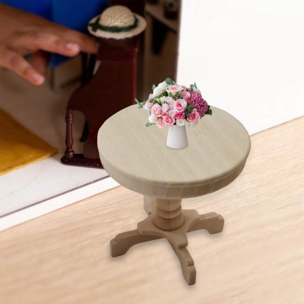 ドールハウス 木製テーブル ミニチュア ダイニングテーブル クラフト DIY シーン おもちゃ