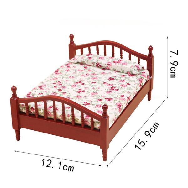 ドールハウス ミニチュア ベッド シングル ベッド モデル DIY  モデル 赤とピンク