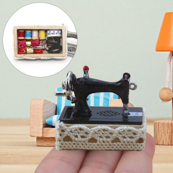1:12 ドールハウス ミシン DIY シーン モデル 部屋の装飾 ブラック