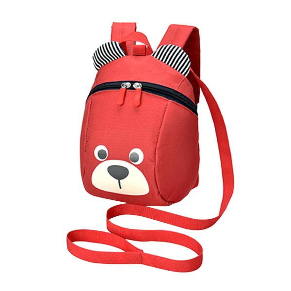 ハーネス ベア 子供用 バックパック ジッパー付き 漫画 おもちゃ用 レッド