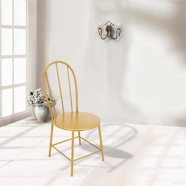 シミュレーション 1/6 スケール ドールハウス ミニモデル メタル ダイニングチェア 金色