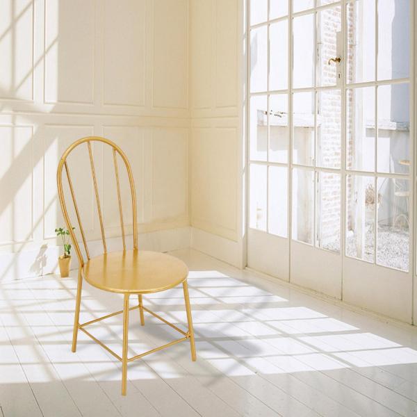 シミュレーション 1/6 スケール ドールハウス ミニモデル メタル ダイニングチェア 金色