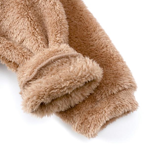 パーカー 洋服 冬服 コーデ ポケット付き 冬用 厚手 ブラウン 100cm