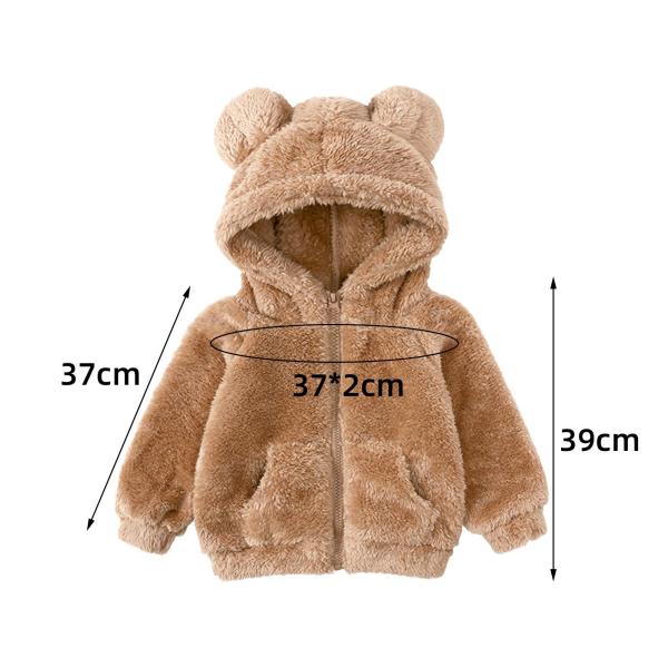 パーカー 洋服 冬服 コーデ ポケット付き 冬用 厚手 ブラウン 100cm