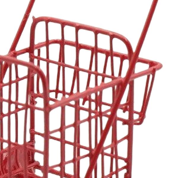 1/12 ミニチュア ドールハウス アクセサリー リアル マイクロ ランドスケープ デコレーション シューピング カート レッド