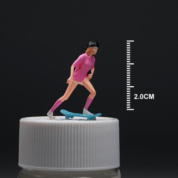 1/64フィギュアスケートボードガールミニチュアシーン用ビルディングセットレイアウト装飾