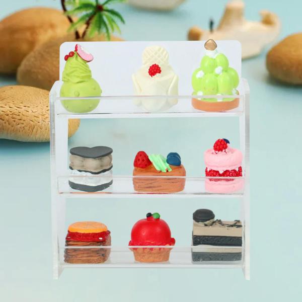 ドールハウス ケーキ キャビネット シミュレーション ショーケース デコレーション マイクロ ランドスケープ  シーン レイアウト フード 