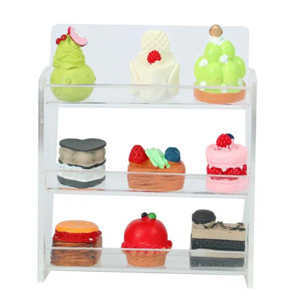 ドールハウス ケーキ キャビネット シミュレーション ショーケース デコレーション マイクロ ランドスケープ  シーン レイアウト フード 