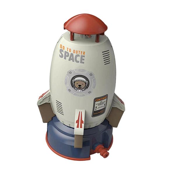 水遊び 散水おもちゃ 子供 夏ロケットスプリンクラーおもちゃ 自動 噴水おもちゃ 水圧リフトおもちゃ 水スプレーおもちゃ ホワイト