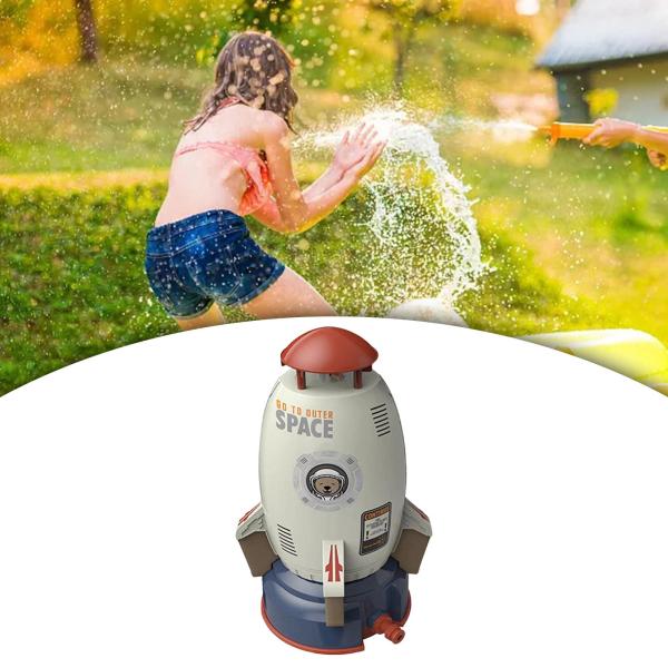 水遊び 散水おもちゃ 子供 夏ロケットスプリンクラーおもちゃ 自動 噴水おもちゃ 水圧リフトおもちゃ 水スプレーおもちゃ ホワイト