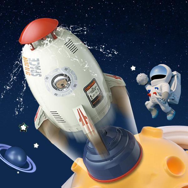 水遊び 散水おもちゃ 子供 夏ロケットスプリンクラーおもちゃ 自動 噴水おもちゃ 水圧リフトおもちゃ 水スプレーおもちゃ ホワイト