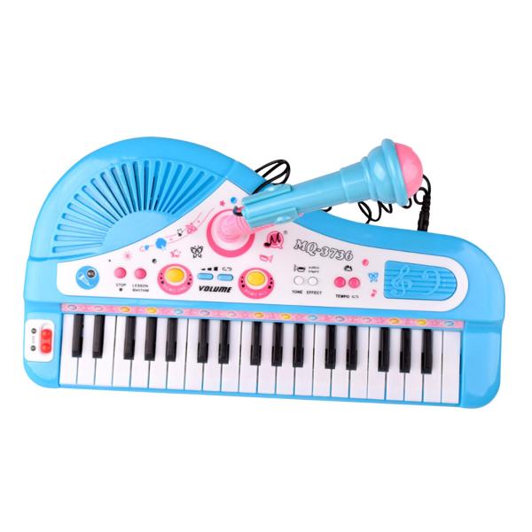 デジタル音楽ピアノキーボード、子供用37キーピアノ、マイク付き音楽おもちゃ、電子オルガン、3〜5歳の子供用
