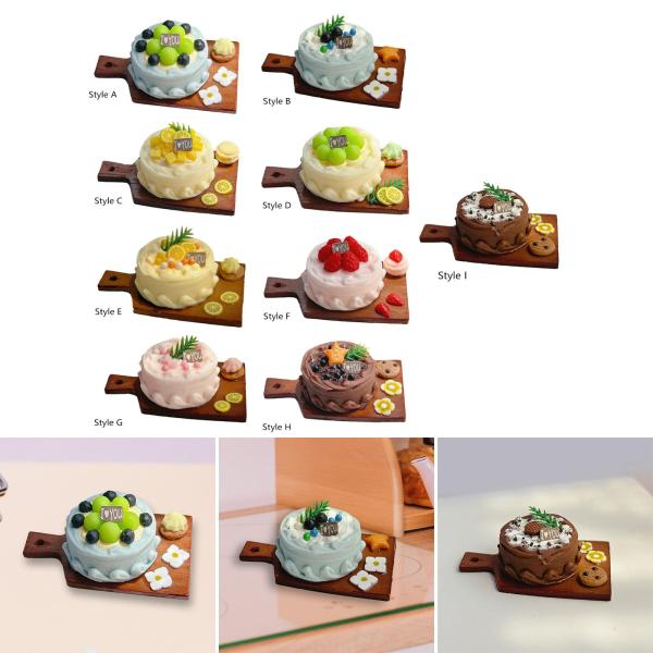1:6 1:12 スケール人形キッチンおもちゃベーカリーアクセサリードールハウスケーキ装飾品スタイル A