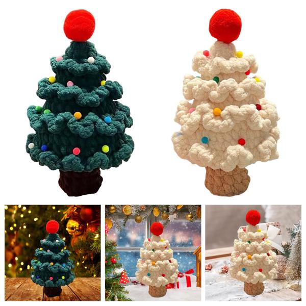 手かぎ針編みのクリスマスツリー スタイリッシュな手作り カウンタートップ クリスマス 家庭用 グリーン